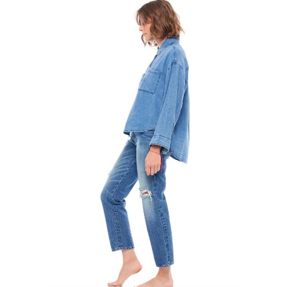 2/$30 FREE PEOPLE Sandrine Rose Straight Leg Jeans Size 24 Blue Indigo New $198 - Picture 7 of 8